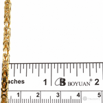 14k Yellow Gold 3mm solid Byzantine Link Chain, 24 inches long, polished finish.