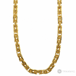 14k Yellow Gold Solid Byzantine link 4mm 20 inches