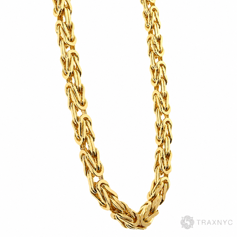 14k Yellow Gold Solid Byzantine link 4mm 20 inches