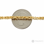 14k Yellow Gold Solid Byzantine link 4mm 20 inches