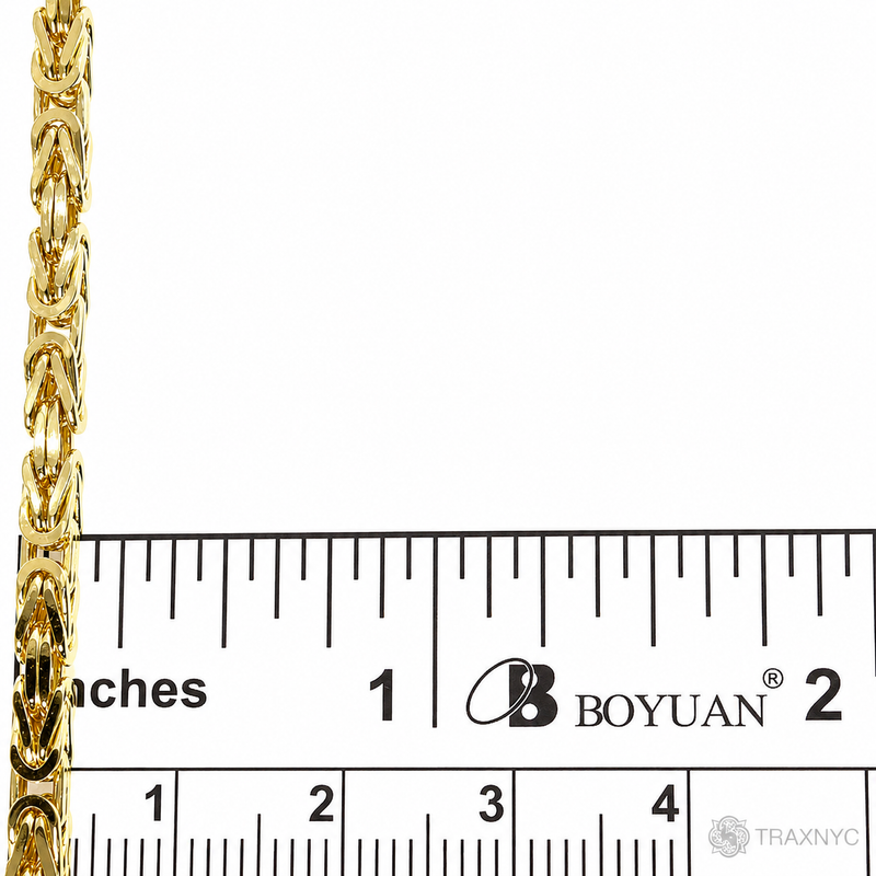 14k Yellow Gold Solid Byzantine link 4mm 20 inches