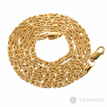 14k Yellow Gold Solid Byzantine link 4mm 20 inches