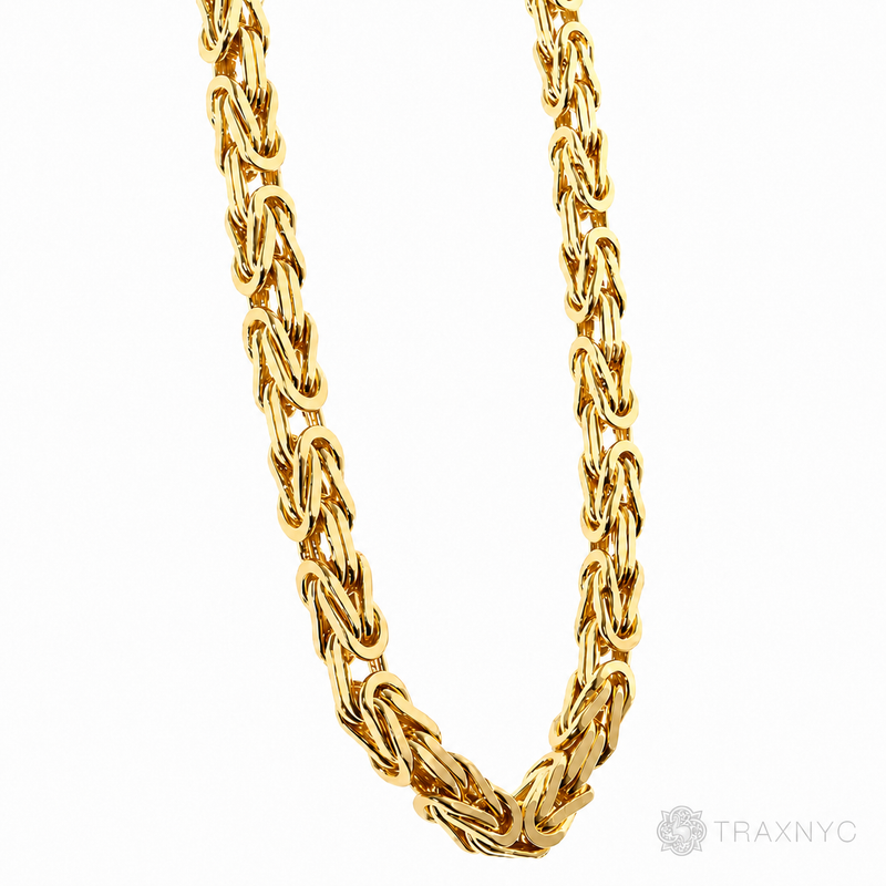 14k Yellow Gold Solid Byzantine link 5mm 22 inches 70130