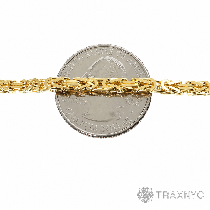 14k Yellow Gold Solid Byzantine link 5mm 22 inches 70130