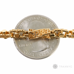 14K yellow gold Greek key link chain, 20 inches, 5.5mm men's style, assorted links.