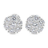 14K Gold 10 PT Diamond Flower Earrings (Lab) 68236