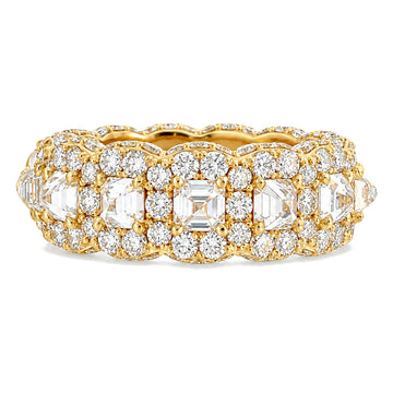 14K Gold 25 Pointer Upside Down Asscher Lab-Grown Diamond Eternity Band
