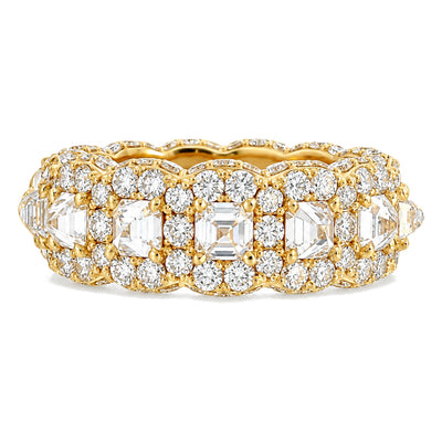 14K Gold 25 Pointer Upside Down Asscher Lab-Grown Diamond Eternity Band