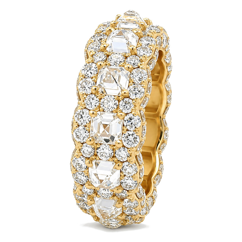 14K Gold 25 Pointer Upside Down Asscher Lab-Grown Diamond Eternity Band, view 6