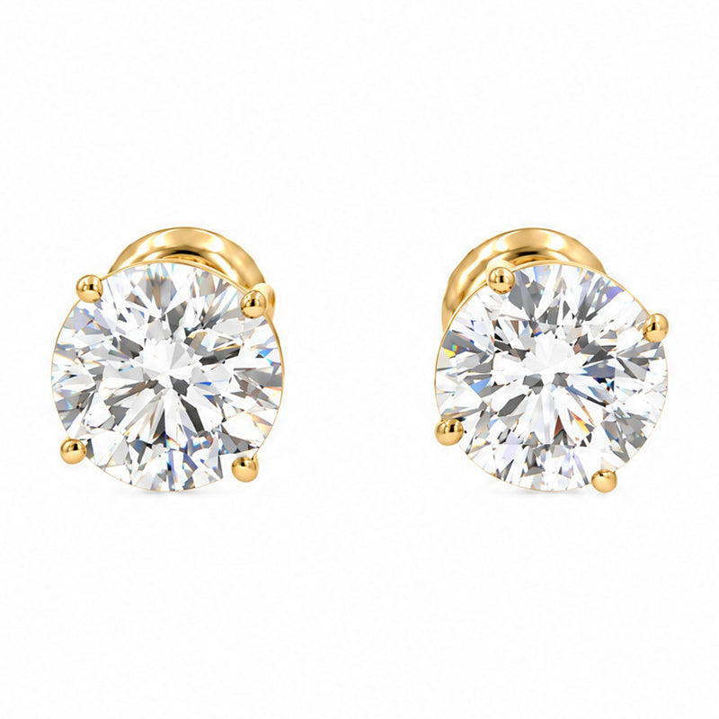 14K Gold 2 Ctw Round-Cut Diamond Studs (Lab) 68464 - TRAX1