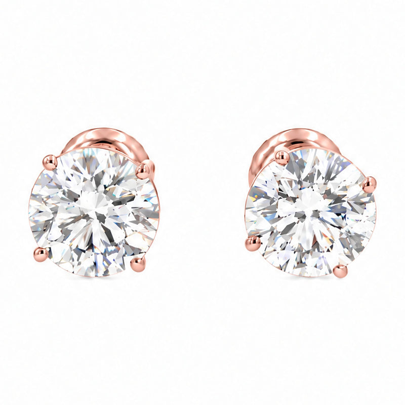 14K Gold 2 Ctw Round-Cut Diamond Studs (Lab) 68464 - TRAX3