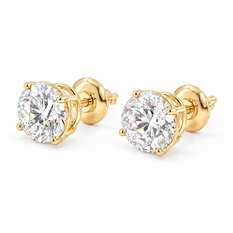 14K Gold 2 Ctw Round-Cut Diamond Studs (Lab) 68464 - TRAX4