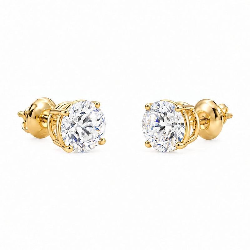 14K Gold 2 Ctw Round-Cut Diamond Studs (Lab) 68464 - TRAX6