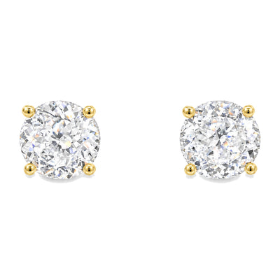 14K Gold 4 Ctw Portuguese-Cut Lab-Grown Diamond Studs