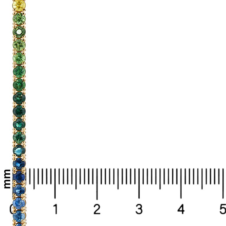 14K Gold 7 Pointer Rainbow Sapphire Tennis Bracelet 68573 - TRAX13