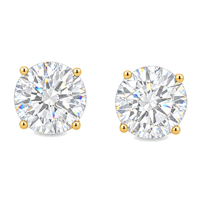 14K Gold 8 Ctw Round-Cut Diamond Studs (Lab)