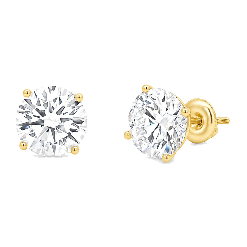 14K Gold 8 Ctw Round-Cut Diamond Studs (Lab) 70865 - TRAX5