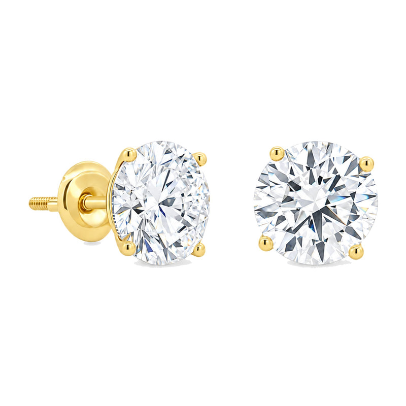 14K Gold 8 Ctw Round-Cut Diamond Studs (Lab) 70865 - TRAX6