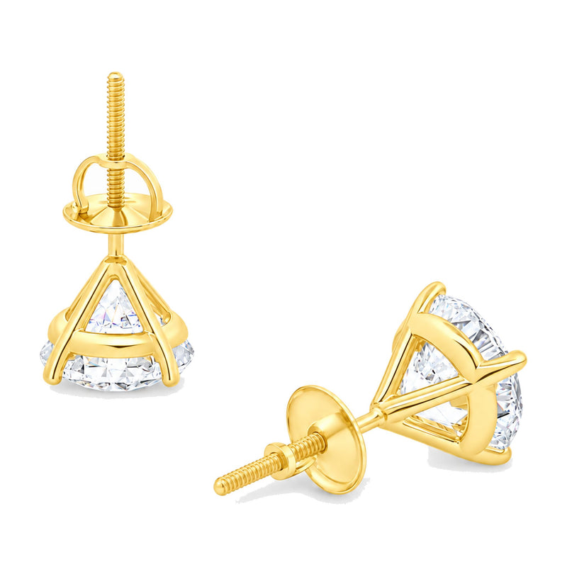 14K Gold 8 Ctw Round-Cut Diamond Studs (Lab) 70865 - TRAX7