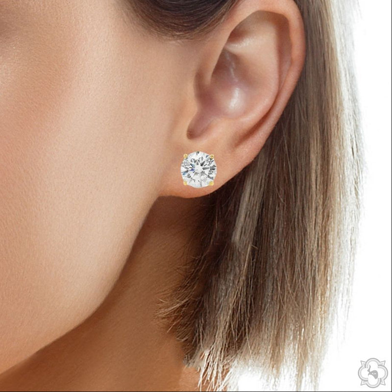 14K Gold 8 Ctw Round-Cut Diamond Studs (Lab) 70865 - TRAX9