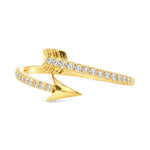 14K Gold Arrow Bypass Lab-Grown Diamond Ring, view 3