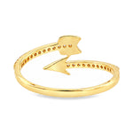 14K Gold Arrow Bypass Lab-Grown Diamond Ring, view 8