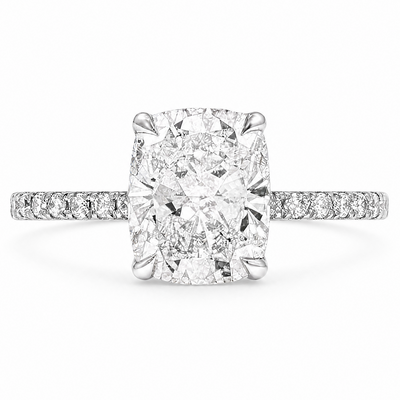 14K Gold Astral 3 Carat Cushion Cut Lab-Grown Diamond Engagement Ring