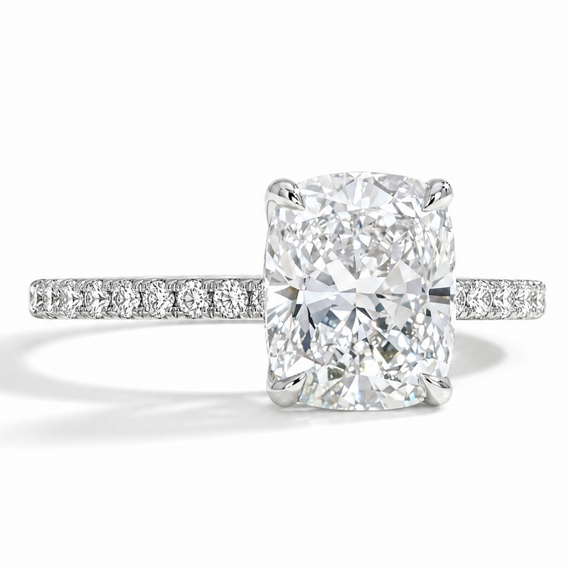 14K Gold Astral 3 Carat Cushion Cut Lab-Grown Diamond Engagement Ring, view 4
