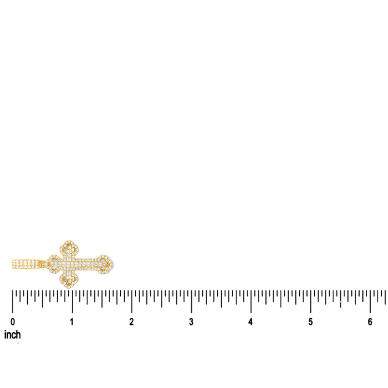 14K Gold Baguette Diamond Cross, view 9