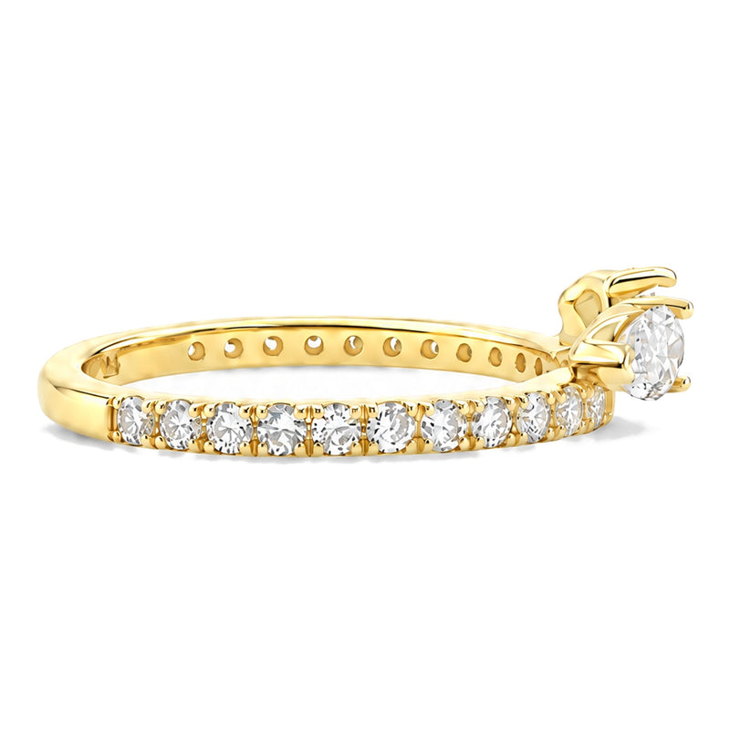Side profile of the Better Together band showing the round lab-grown diamond pavé along the shank