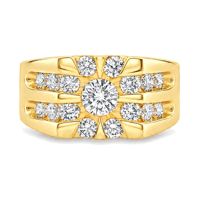14K Gold Channel Diamond Ring