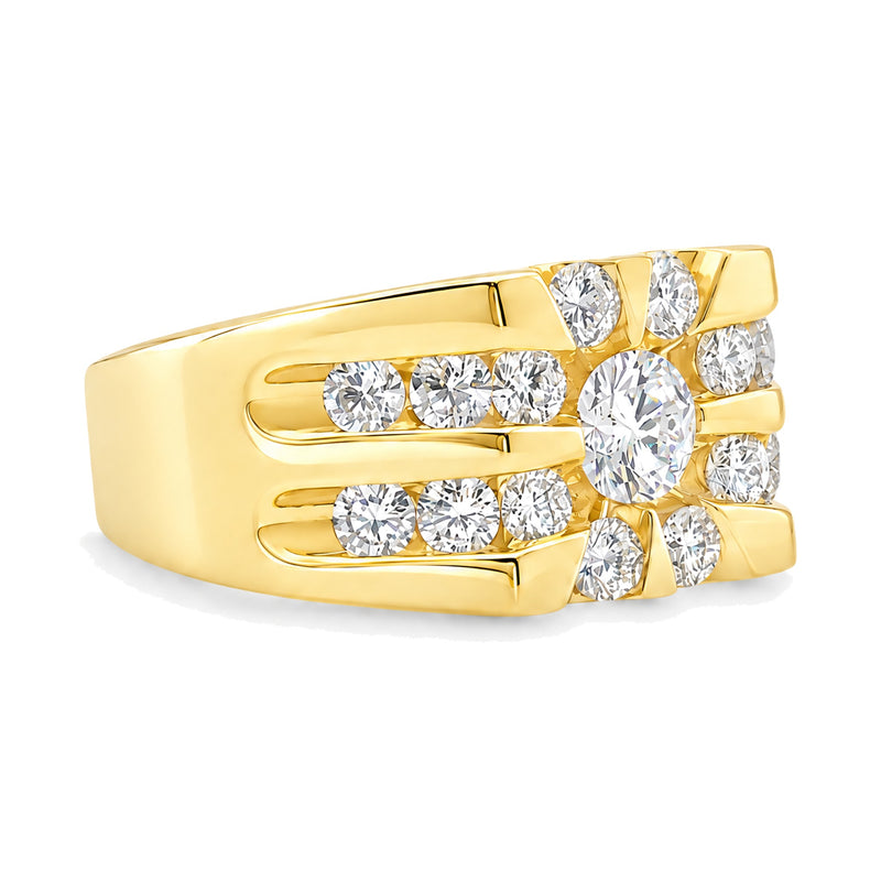 14K Gold Channel Diamond Ring, view 2