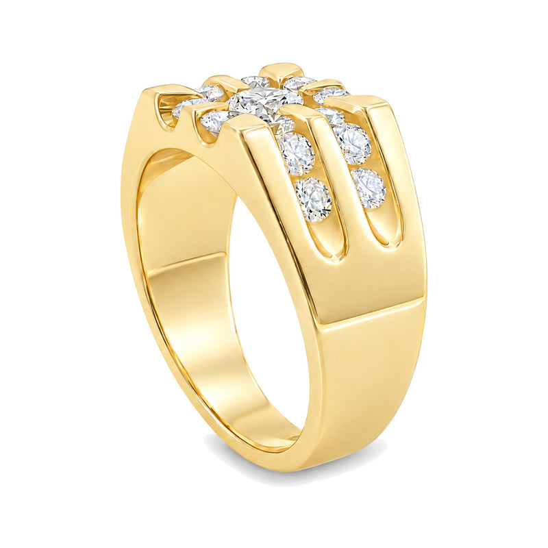 14K Gold Channel Diamond Ring, view 4