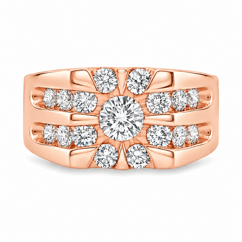 14K Gold Channel Diamond Ring, photo 3 of 9