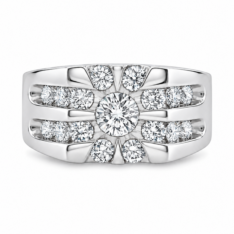 14K Gold Channel Diamond Ring, photo 2 of 9