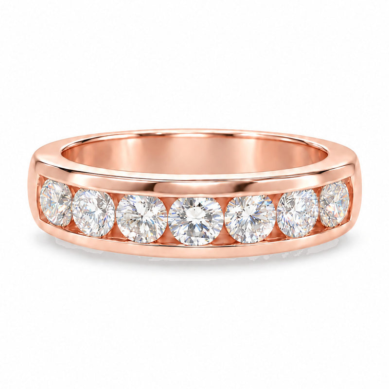 14K Gold Channel Set Diamond Wedding Ring, view 3