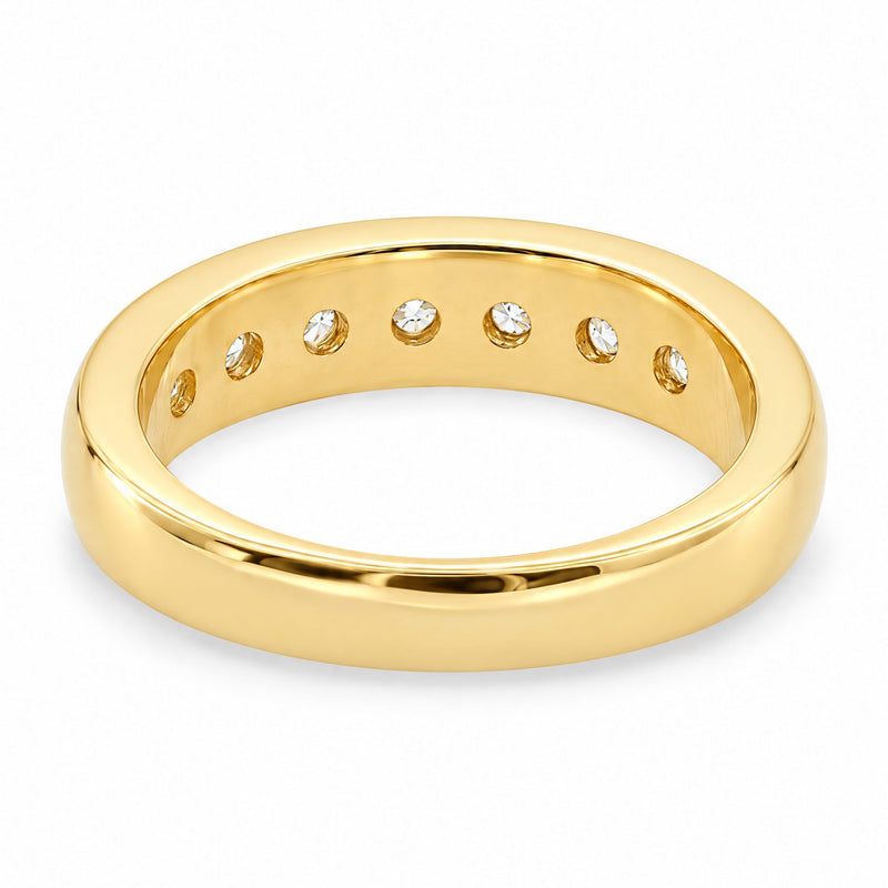 14K Gold Channel Set Diamond Wedding Ring, view 9