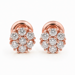 14K Gold Cluster Diamond Earrings 2 16804