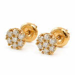 14K Gold Cluster Diamond Earrings 2 16804