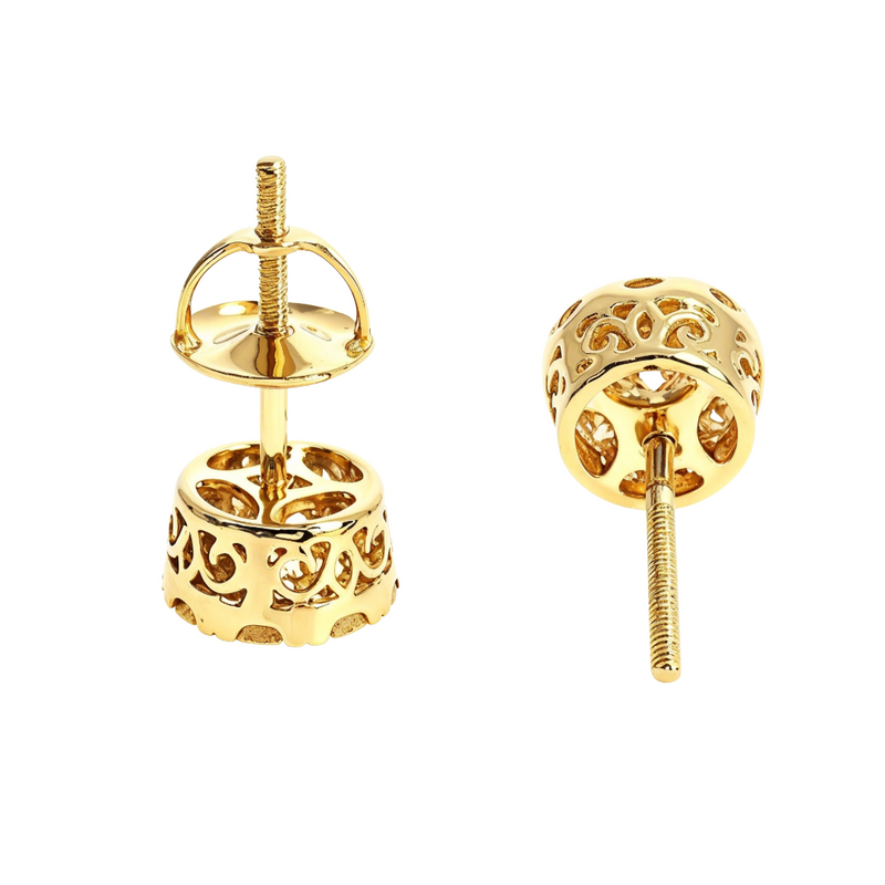 14K Gold Cluster Stud Earrings 65857