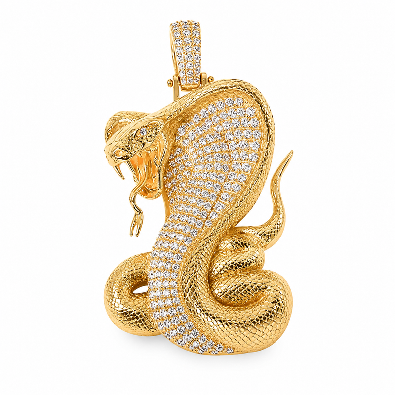 14K Gold Diamond Cobra Pendant 67271