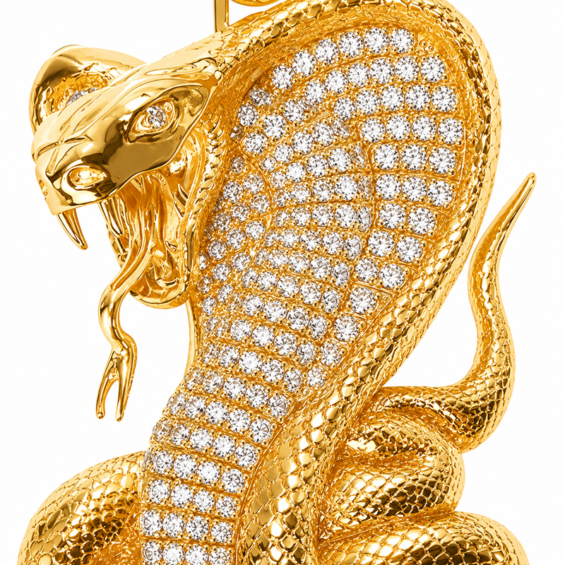 14K Gold Diamond Cobra Pendant 67271
