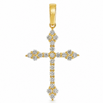 14K Gold Diamond Cross Pendant 65302