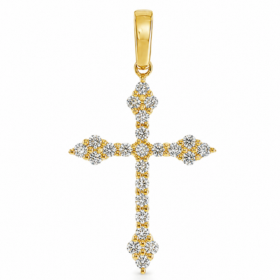 14K Gold Diamond Cross Pendant 65302