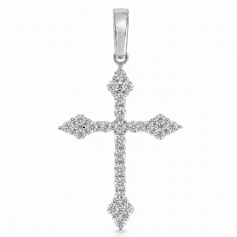 14K Gold Diamond Cross Pendant 65302