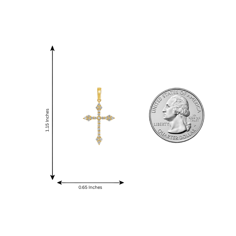 14K Gold Diamond Cross Pendant 65302