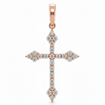 14K Gold Diamond Cross Pendant 65302