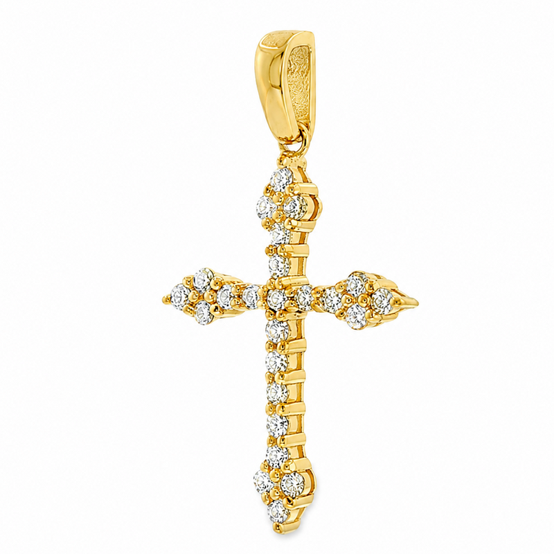 14K Gold Diamond Cross Pendant 65302