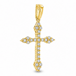 14K Gold Diamond Cross Pendant 65302