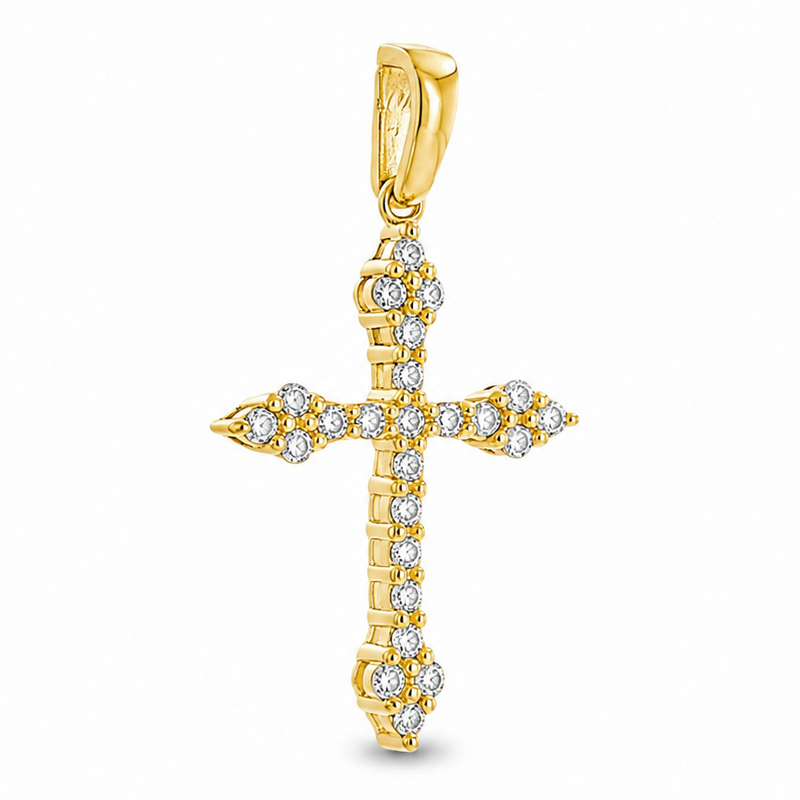 14K Gold Diamond Cross Pendant 65302